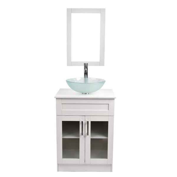 Ebern Designs Bayview 24" Single Bathroom Vanity Set with Mirror Wayfair